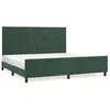 vidaXL Cadre de lit avec tête de lit Vert foncé 200x200 cm Velours