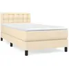 vidaXL Sommier à lattes de lit avec matelas Crème 80x200 cm Tissu