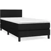vidaXL Sommier à lattes de lit avec matelas Noir 200x200 cm Tissu