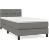 vidaXL Sommier à lattes de lit avec matelas Gris foncé 90x200 cm Tissu