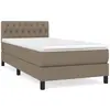 Sommier à lattes de lit avec matelas Taupe 100x200 cm Tissu Vidaxl Taupe