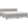 vidaXL Sommier à lattes de lit avec matelas Gris clair 200x200cm Tissu