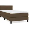 vidaXL Sommier à lattes de lit avec matelas Marron foncé 100x200 cm