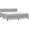 vidaXL Sommier à lattes de lit avec matelas Gris clair 180x200cm Tissu