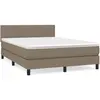 vidaXL Sommier à lattes de lit avec matelas Taupe 140x200 cm Tissu