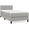 vidaXL Sommier à lattes de lit avec matelas Gris clair 100x200cm Tissu