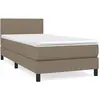 vidaXL Sommier à lattes de lit avec matelas Taupe 100x200 cm Tissu