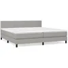 vidaXL Sommier à lattes de lit avec matelas Gris clair 200x200cm Tissu