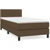 vidaXL Sommier à lattes de lit avec matelas Marron foncé 100x200 cm
