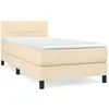 vidaXL Sommier à lattes de lit avec matelas Crème 80x200 cm Tissu