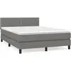 vidaXL Sommier à lattes de lit avec matelas Gris foncé 140x200cm Tissu