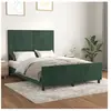 vidaXL Cadre de lit avec tête de lit Vert foncé 140x200 cm Velours