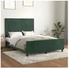 vidaXL Cadre de lit avec tête de lit Vert foncé 140x190 cm Velours