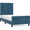 vidaXL Cadre de lit avec tête de lit Bleu foncé 140x190 cm Velours