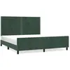 vidaXL Cadre de lit avec tête de lit Vert foncé 200x200 cm Velours