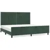 vidaXL Cadre de lit avec tête de lit Vert foncé 200x200 cm Velours