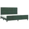 vidaXL Cadre de lit avec tête de lit Vert foncé 200x200 cm Velours