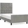 vidaXL Cadre de lit avec tête de lit Gris clair 90x190 cm Velours