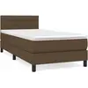 vidaXL Sommier à lattes de lit avec matelas Marron foncé 100x200 cm