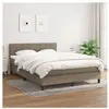 vidaXL Sommier à lattes de lit avec matelas Taupe 140x190 cm Tissu