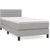 vidaXL Sommier à lattes de lit avec matelas Gris clair 80x200 cm Tissu