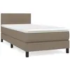 vidaXL Sommier à lattes de lit avec matelas Taupe 100x200 cm Tissu