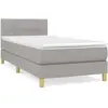vidaXL Sommier à lattes de lit avec matelas Gris clair 140x190cm Tissu