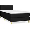 vidaXL Sommier à lattes de lit avec matelas Noir 90x190 cm Tissu