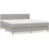 vidaXL Sommier à lattes de lit avec matelas Gris clair 180x200cm Tissu