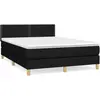 vidaXL Sommier à lattes de lit avec matelas Noir 180x200 cm Tissu
