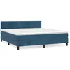 vidaXL Sommier à lattes de lit et matelas Bleu foncé 200x200cm Velours