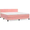 vidaXL Sommier à lattes de lit avec matelas Rose 180x200 cm Velours