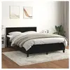 vidaXL Sommier à lattes de lit avec matelas Noir 140x190 cm Velours