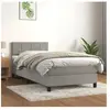 vidaXL Sommier à lattes de lit et matelas Gris clair 90x190 cm Velours