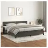 vidaXL Sommier à lattes de lit et matelas Gris foncé 200x200cm Velours