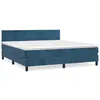 vidaXL Sommier à lattes de lit et matelas Bleu foncé 180x200cm Velours