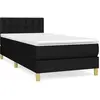 vidaXL Sommier à lattes de lit avec matelas Noir 140x190 cm Tissu