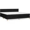 vidaXL Sommier à lattes de lit avec matelas Noir 200x200 cm Tissu