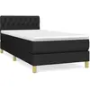 vidaXL Sommier à lattes de lit avec matelas Noir 140x190 cm Tissu