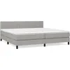 vidaXL Sommier à lattes de lit avec matelas Gris clair 200x200cm Tissu