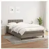 vidaXL Sommier à lattes de lit avec matelas Taupe 120x200 cm Tissu