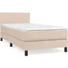 vidaXL Sommier à lattes de lit avec matelas Cappuccino 90x200 cm