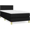 vidaXL Sommier à lattes de lit avec matelas Noir 90x190 cm Tissu
