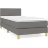 vidaXL Sommier à lattes de lit avec matelas Gris foncé 100x200cm Tissu