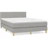 vidaXL Sommier à lattes de lit avec matelas Gris clair 140x190cm Tissu