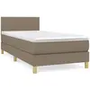 vidaXL Sommier à lattes de lit avec matelas Taupe 100x200 cm Tissu