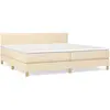vidaXL Sommier à lattes de lit avec matelas Crème 200x200 cm Tissu