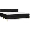 vidaXL Sommier à lattes de lit avec matelas Noir 200x200 cm Tissu