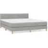 vidaXL Sommier à lattes de lit avec matelas Gris clair 180x200cm Tissu