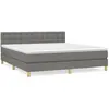 vidaXL Sommier à lattes de lit avec matelas Gris foncé 180x200cm Tissu
